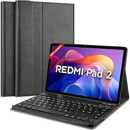HOM Tri Fold Wireless Bluetooth Keyboard with Detachable Tablet Case Cover for Xiaomi Redmi Pad 2 11 inch Tablet-21