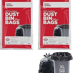 Happy Shield - RCS Certified Garbage Bags(30 Pieces), Extra Large (30x37 Inches) - 15 pieces/pack (Pack of 2), Black-picture-25