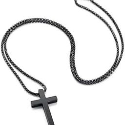 Religious Lord Jesus Crusifix Cross Sterling Black Stainless Steel Locket Pendant Necklace Chain For Men And Women Christmas Gift For Girls_ Chain_5-image-36