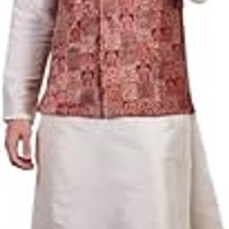 Men's Ethnic Koti | Traditional Art Silk Nehru Jacket | Printed Festive & Wedding Waistcoat | Sleeveless Indian Modi Jacket for Kurta, Sherwani & Indo-Western Outfit-picture-54