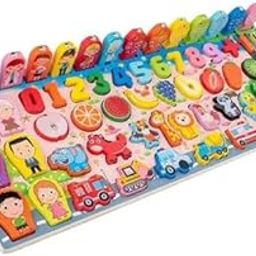 MyLittleTales Cartoon Character 6-in-1 Traffic Matching Board – Wooden Number Puzzles & Shape Sorting Toy | Early Education Puzzle for Kids | Enhances Cognitive & Problem-Solving Skills-2