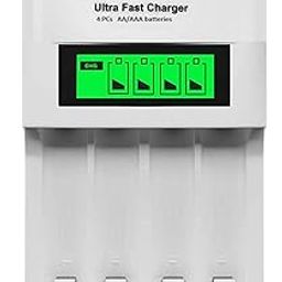 DIGIPLUS Battery Charger/CELL Charger LCD Ultra Fast for AA and AAA Ni-mh Rechargeable Batteries (White)-24