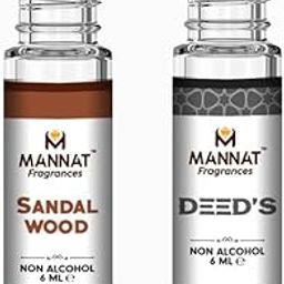 Mannat Sandal Wood & Deed Attar Perfume Combo | 14+ hr Long Lasting Arabic Oils, Unisex Gifts | Ittar Roll On Perfume and pure scent, travel friendly, mini pocket perfumes 6ml Each-image-41