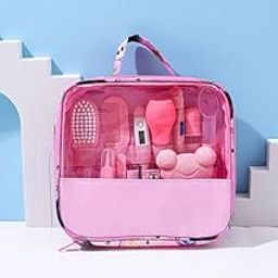 Inllex Healthcare and Grooming Kit, 13 in 1 Baby Nail Trimmer Set Newborn Nursery Health Care Set for Newborn Infant Toddlers Baby Boys Girls Kids Haircut Tools (Pink)-image-11