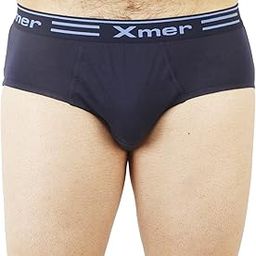 Men's Outer Elastic Underwear Briefs, Multicolour 100% Cotton Pack of 1-picture-18