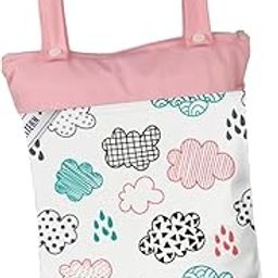 LOOM TREE® Baby Diaper Pouch Zipper Baby Wipe Bag for Outdoor Activities Travel Picnic Pink White | Diapering | Diaper Bags-image-89