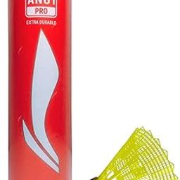 Li-Ning Nylon Shuttlecock, Extra Durable | Beginner-Friendly Shuttlecocks | AN01 Slow Speed Yellow Shuttlecocks | Yellow, Slow Speed, Pack of 6-picture-32