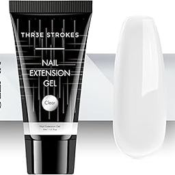 THR3E STROKES PolyGel Quick Upgrade Poly Gel Kits,30ML Polygel Nail Kit Builder Gel,Nail Extension Gel Trendy Nail Art Design Salon Nail Easy DIY at Home (1 CLEAR) (UV/LED LAMP REQUIRED)-63