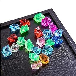 Premier Plants Multicolored Acrylic Diamonds Faux Crystals for Home Decor Vase Fillers Aquarium Acrylic Ice Rock Cubes Gems for Decoration Stones, Shiny Pebbles (Multicolored 200 Grams)-image-17