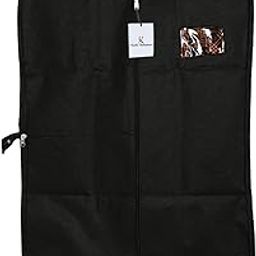 Kuber Industries Non Woven Foldable Men's Coat Blazer Suit Cover|Zipper Closure with Small Window|Sturdy Hook & Durable Handle|Size 94 x 61 x 1 CM (Black)-17