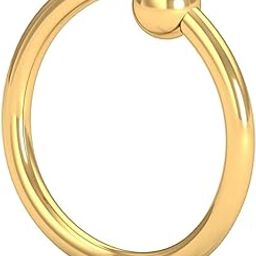 18K Yellow Gold Basic Round Nose Ring for Women (Piercing Required)-image-48