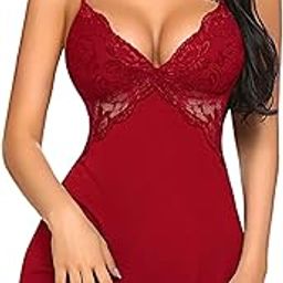 Women's Babydoll Lingerie Dress for Honeymoon Babydoll Nighty Chemise (S-XL- Maroon)-image-24