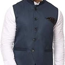 Plain Chinese Collar Sleeveless Cotton Poly Nehru Jacket-picture-53