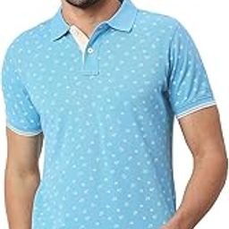 Basics Muscle Fit Milky Blue Cotton Polo T-Shirt-image-36