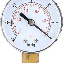 Vacuum Gauge, Vacuum Gauges Vacuum -1-0Bar -30-0Inhg 50Mm 1/8 Bspt Bottom Connection for Air Water Oil Mbar Vacuum Gauge-image-47