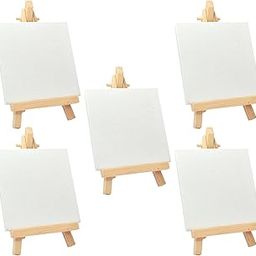 Buzz Cool Wooden Easel with Mini Canvas | Display Tabletop Tripod Stand for Mini Art Decoration | Wooden Canvas Easel for Card Artist Photos Phone Wedding Decoration | 6 inch, 5 pcs-image-30