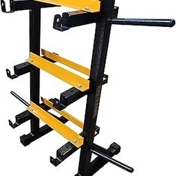 Muskular 3 in 1 Dumbbell Rack, Plate Stand and bar Holder (Black and Yellow)-picture-20