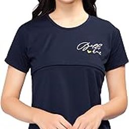Women's Cotton Solid Plain Feeding/Nursing/Maternity Tops 1142-image-30