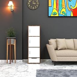 SPYDER CRAFT 3 Tier & 1 Drawer Engineered Wood Storage Cabinet for Living Room with Magnetic Door, Space Saving Furniture for Home, Kitchen Color: White Noce Lyon|| Assembly -DIY (Do-It-Yourself)-image-9