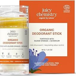 Juicy Chemistry Organic Deodorant Stick, 40g | Brightening Underarm Deodorant Roll-on for Long- lasting Freshness & Neutralising Body Odour | Ecocert Certified Organic for Men & Women | Free from Aluminium, Parabens, Phthalates, and Artificial Fragrances-19