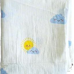 Snowy Hug Swaddle for New Born Baby 100% Soft Cotton Muslin | Lightweight, Breathable & Skin-Friendly Multipurpose Swaddlers Wrap Set Combo (Size- 105x100 cm) (Cloudy Sun) Pack of 1-image-42