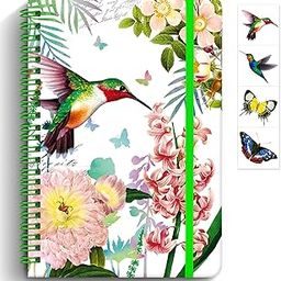 DWIYITTN Diary for Girls age 8-12, Gift for Birthday - Floral Bloom Design - 5.7'' x 8.25'', Hardcover, Cute Spiral Journal with 160 Lined Pages (Hummingbird)-10