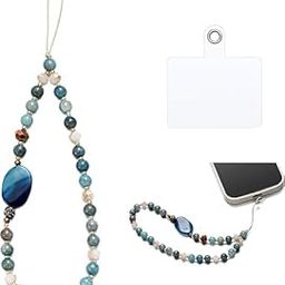 Universal Mobile Phone Charm Wrist Strap With Tether Tab - Beaded Lanyard Wristlet - Handmade Semi-Precious Gemstone Chain & Case Keychain-picture-22