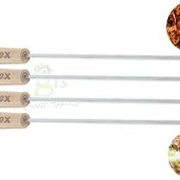 SAFONEX Steel Grill for Chiken Long Metal Rods with Wooden Handle for Easy Making Chicken Tandoor, Paneer Tikkas, Seekh Kabab Etc. (4)-image-123