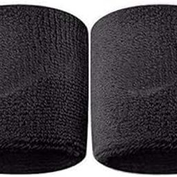 Sports Wristband Pack of 1 Pair 3 inch or Combo Option White or Black (Black)-image-21