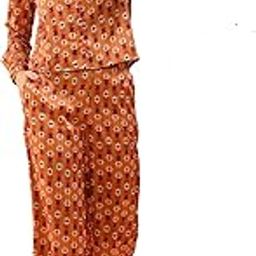 by The Indian Garage Co Women Regular and Flared Casual Art Deco Cuff Shirt and Pant Co-ords Set-image-58