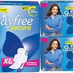 Stayfree Secure XL | Combo packs 76 Pads | Cottony Soft Sanitary Pads for Women | with Leak Lock Technology | Odour Control | Absorbs Upto 100% Fluid | Up to 12 Hours of Protection |-5