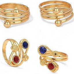 Combo of 2 Pair Toe Rings Adjustable, Trendy & Fashion Accessories-9