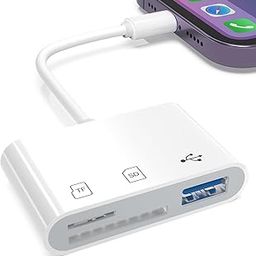 WAVLINK SD Card Reader for iPhone, Memory Card Reader with USB Camera Adapter Plug and Play Trail Game Camera Viewer Supports SD and TF Card MicroSD Card Adapter for iPad No App Required-image-11