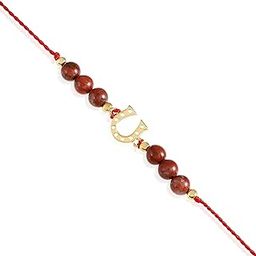 Rakhi for Brother - Red Jasper Gemstone With Charm Rakhi|Natural Gemstone Rakhi for Brother|Handmade Rakhi With Gift Pack-image-85