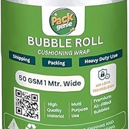 PackGenie Heavy-Duty 50 Gsm Thickness 1 Meter Wide Bubble Wrap Roll Perfect for Shipping, Moving, and Storage Needs, Cushioning Material – Guard Your Items Against Impact and Damage (5 Meter)-image-7