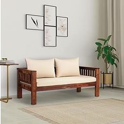 Amazon Brand - Solimo Medon Solid Sheesham Wood 2-Seater Sofa with Cushions (Natural Finish)-picture-26