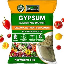 Bloomico Gypsum Powder for Plants - Organic Calcium Sulfate Fertilizer- 5 kg | Natural Soil Conditioner & Soil Amendment for Lawn, Plants and Home Garden | Plant Nutrient Supplement - 5 kg-1