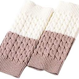 Bicolor Woolen Thermal Warm Comfortable Knee Length Boot Cuffs Socks Leg Warmer for Women-image-56