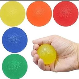 Gel Exercise Ball Set for Hand Therapy, Stress Relief and Resistance Training, 5 Pieces, Multicolour-image-12