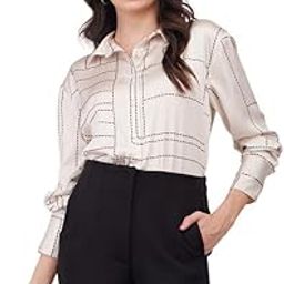 Satin Dot Print Shirt - Off White-image-13