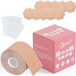 Boob Tape with 10pcs Nipple Cover & 36pcs Fashion Tape Double Sided Body Tape Adhesive Strapless Bra & Heavy Breast Support - Boobs Tape for Women Clothes-image-20