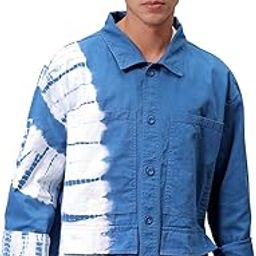 Men Cotton Standard Length Relaxed Tie & Dye Trucker Jacket-picture-38