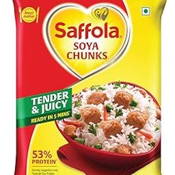 Saffola Soya Chunks, Tender & Juicy, 53% Protein, 1kg-image-85