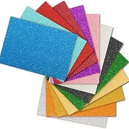 Self Adhesive Easy to Peel Off Glitter EVA Foam Sheets, A4 Size, Pack of 10 (Assorted Color)-9