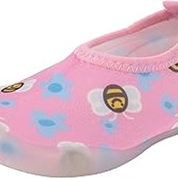 Flower and Bee Comfy Sock Shoes for Girls, Pink-image-41