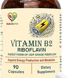 NutraLiebe Vitamin B2 Riboflavin - High Potency, Supports Energy Metabolism & Cellular Health, 90 Capsules-image-57