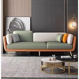 Carpanalli Modern & Luxurious Cushioned Sectional Sofa Heavy-Duty, Stylish & Comfortable Seating for Homes, Offices, Living Rooms, Bedrooms & Guest Rooms Grey & Off White 4-Seater-image-1