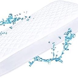 Little One's Pad Waterproof Fitted Crib Mattress Protector Cover, Padded, White (Pack of 1)-image-56