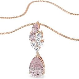 Pink Sapphire Lab Diamond Drop Pendant-image-3