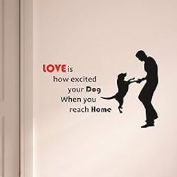 VVWV Love Dog Pets Wall Sticker Home Living Room Bedroom Office Shop Kitchen Wall Decoration Vinyl Decals (Size -112 cm x 55 cm)-image-89